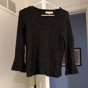 LOFT Women's Charcoal Wool Long Sleeve Sweater